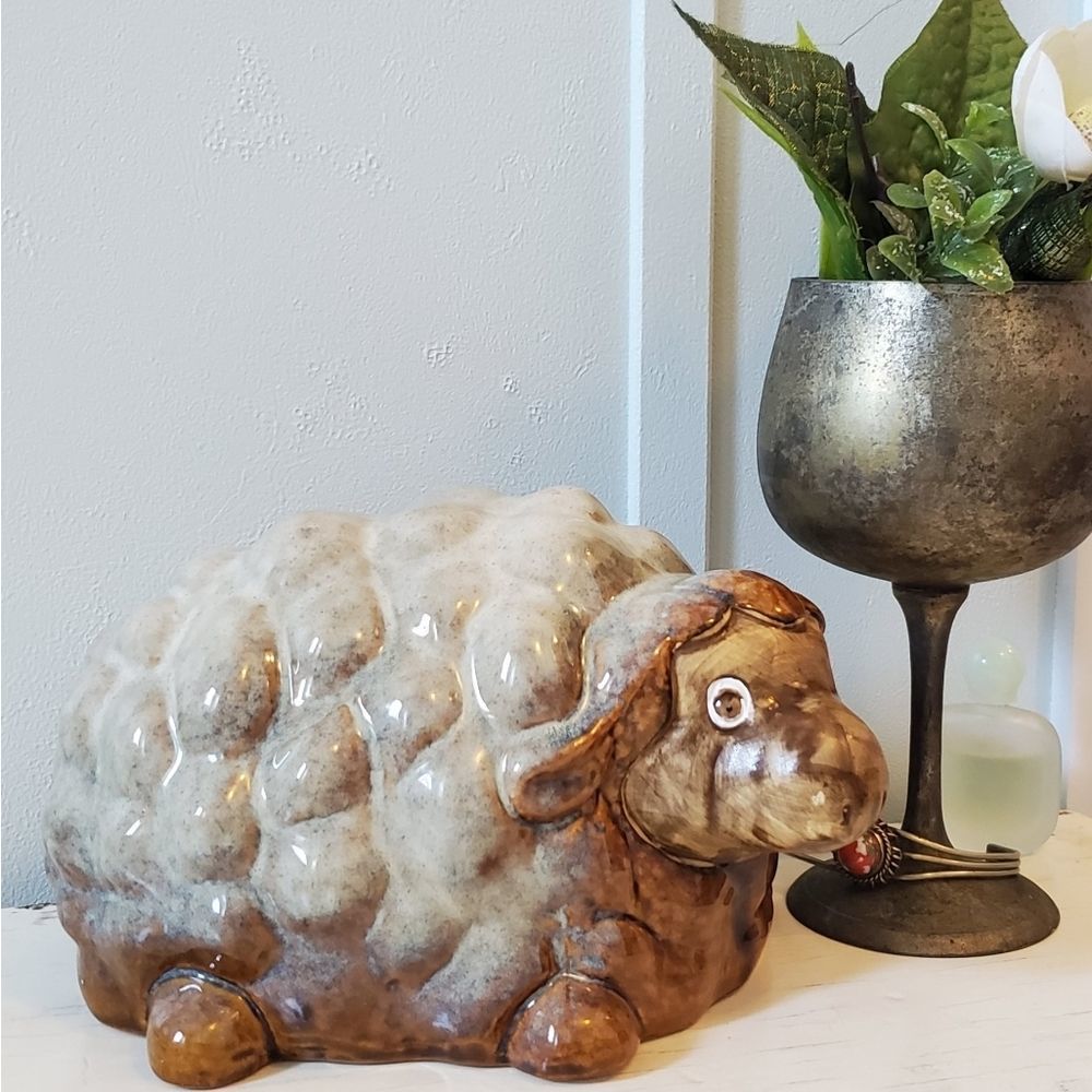 Porcelain Sheep Figurine Nursery Home Decor